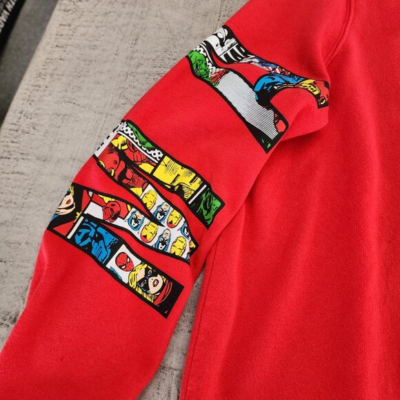 Marvel Comic Fill Logo Pullover Sweatshirt Crewneck Womens size XL in Red - Picture 3 of 14